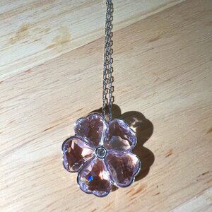 New, Never Worn Swarovski Crystal Pink Flower Melancholy Rosaline Necklace